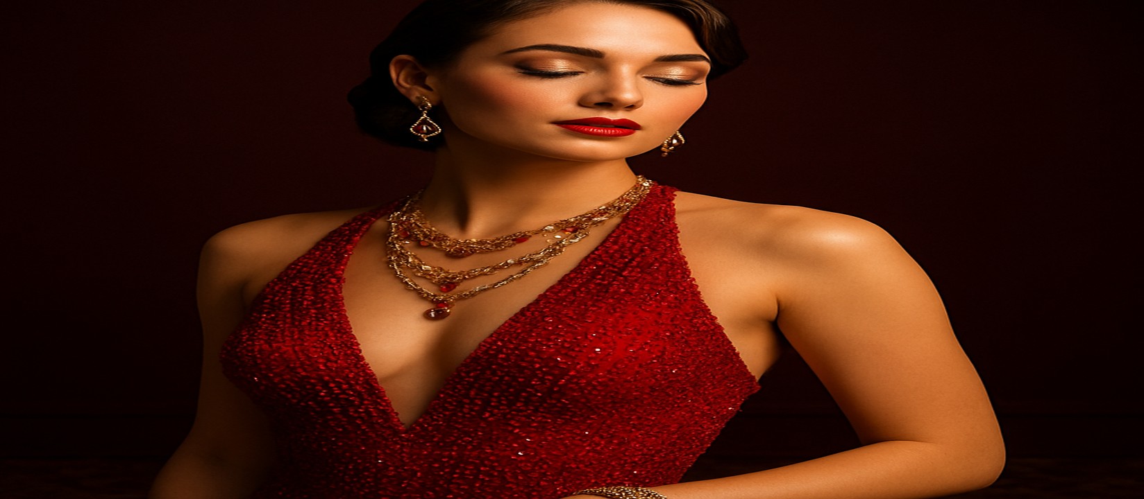 bdt88 গেমিং প্ল্যাটফর্মের টেবিলে লাল পোশাক পরে থাকা এক নারী কর্মী
